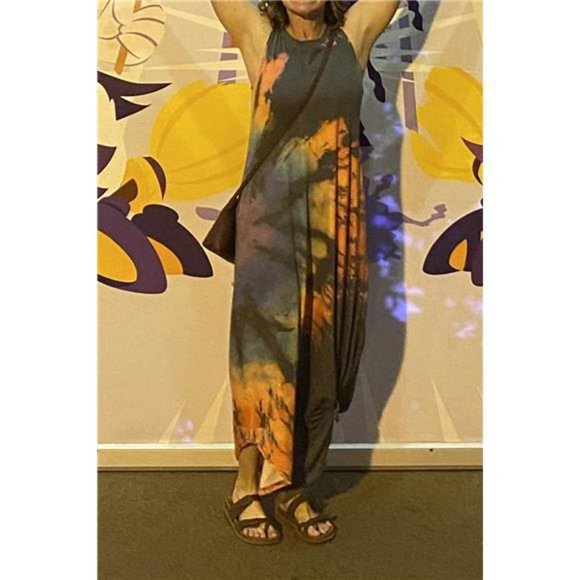 Women's Maxi Dress Summer Casual Sundress Sleeveless Long Dresses Hawaiian Beach - Picture 2 of 3